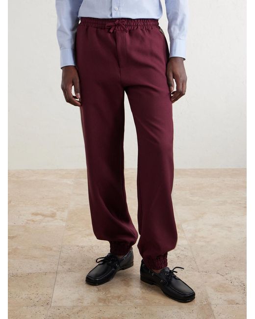 Valentino Garavani Red Vgold Striped Drill Sweatpants for men