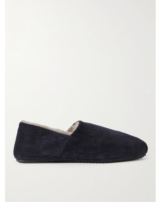 MR P. Babouche Shearling-lined Suede Slippers in Blue for Men | Lyst Canada