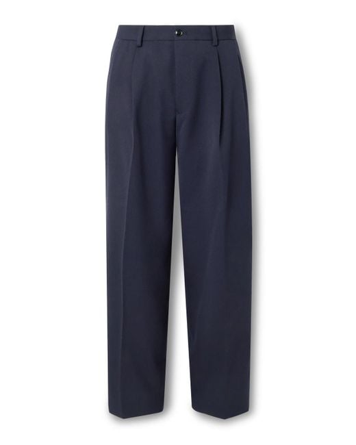 NN07 Blue Justin 10002 Straight-leg Pleated Wool-blend Twill Suit Trousers for men