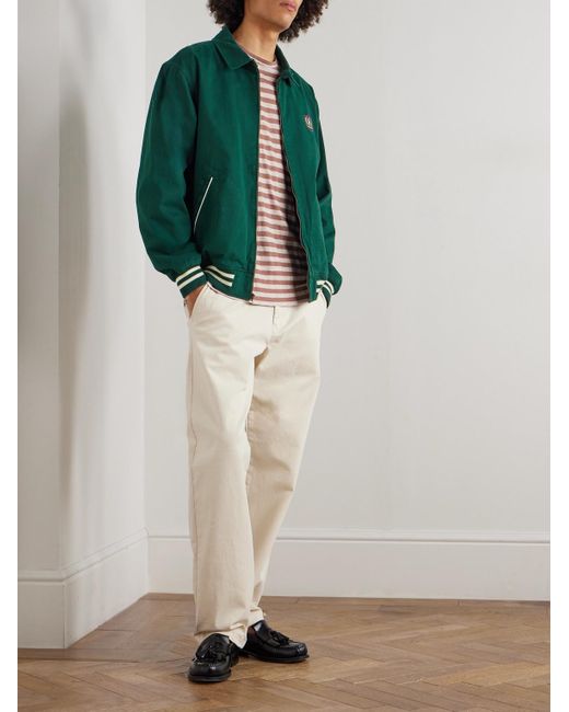 Polo Ralph Lauren Bomberjacke aus Baumwoll-Twill mit Logoapplikation in Green für Herren