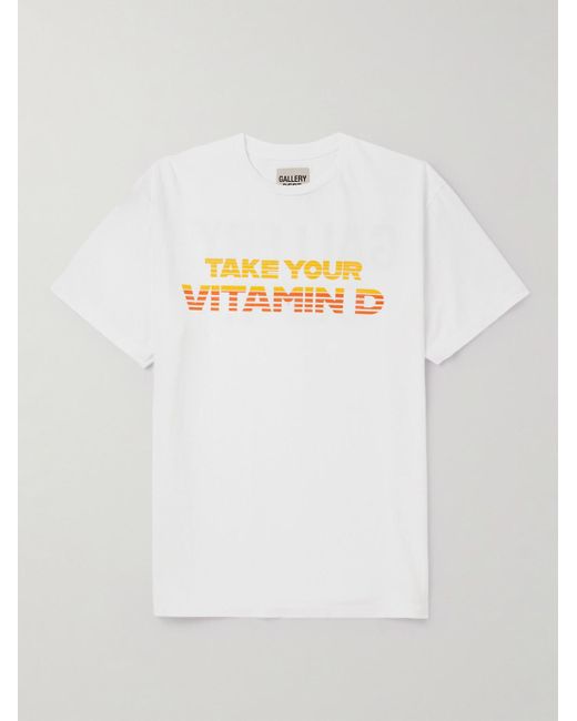GALLERY DEPT. White Vitamin D Graphic-print Cotton-jersey T-shirt for men