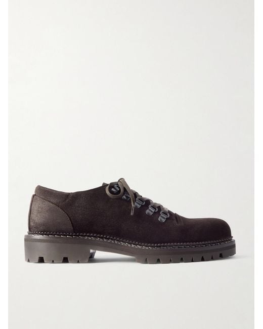 Mr P. Brown Suede Derby Shoes for men