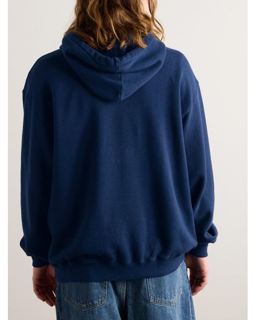 The Elder Statesman Blue Daily Cotton And Cashmere-blend Hoodie for men