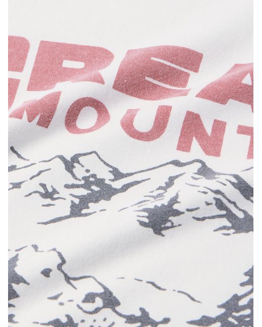 Remi Relief White Printed Distressed Cotton-Jersey T-Shirt for men
