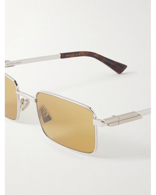 Bottega Veneta Natural Square-frame Silver-tone Metal Sunglasses for men
