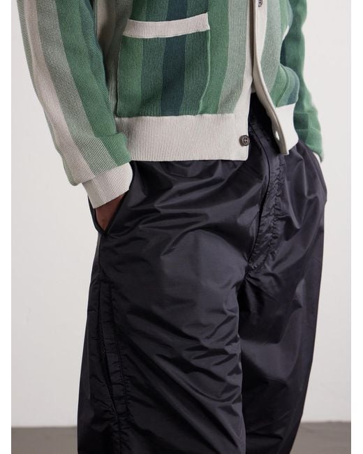 Beams Plus Blue Wool-Blend Shell Drawstring Trousers for men