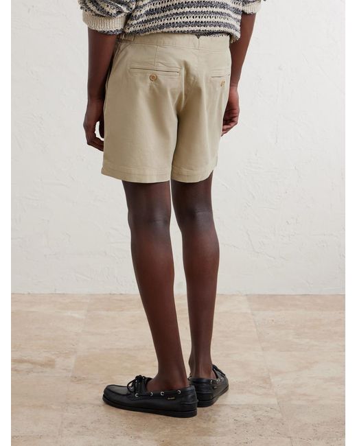 Orlebar Brown Natural Bulldog Slim-Fit Straight-Leg Stretch-Cotton Twill Shorts for men