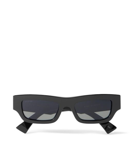 Gucci Black Rectangular-Frame Acetate Sunglasses for men
