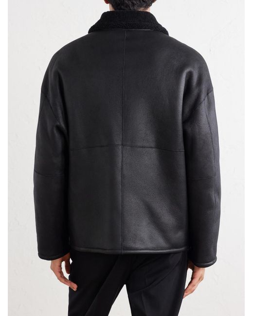 Auralee Black Reversible Shearling Jacket for men