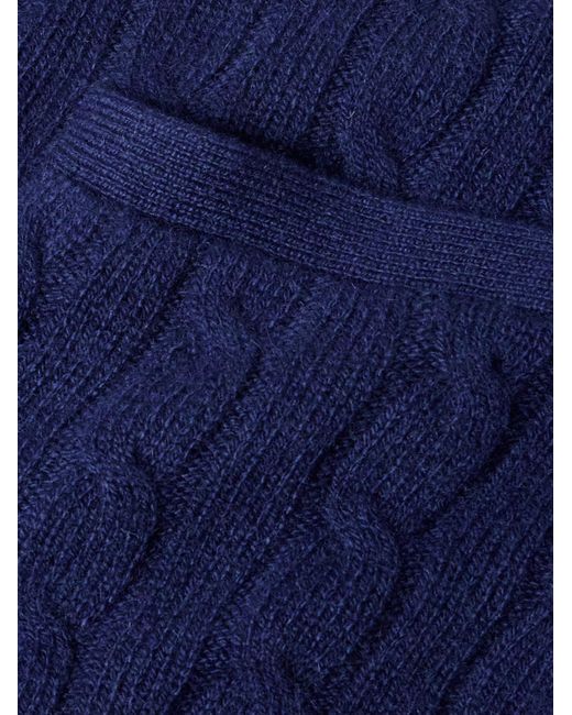 Polo Ralph Lauren Blue Shawl-collar Cable-knit Cashmere Cardigan for men