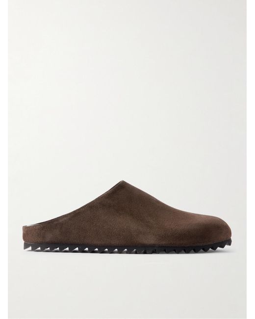 Officine Creative Brown Babouche 001 Suede Clogs for men