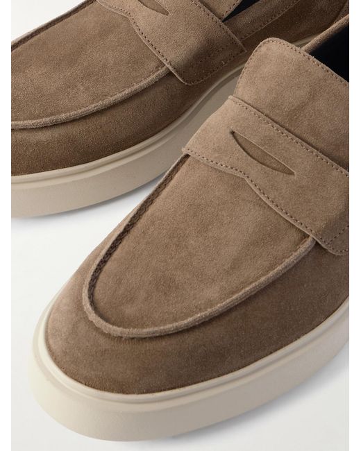 Officine Creative Brown Frame 001 Suede Penny Loafers for men