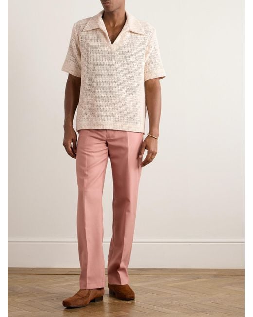 Séfr Natural Mate Open-knit Cotton Polo Shirt for men