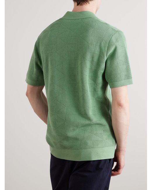 Mr P. Green Jacquard-Knit Cotton Polo Shirt for men