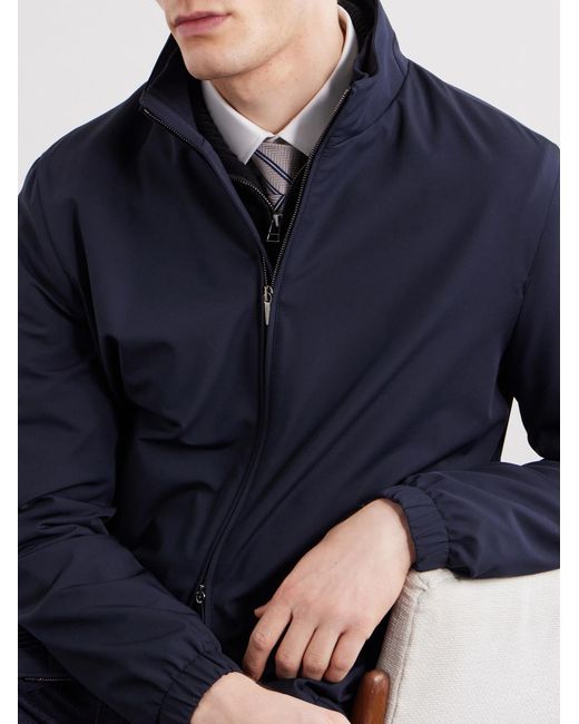 Thom Sweeney Blue Shell Bomber Jacket for men