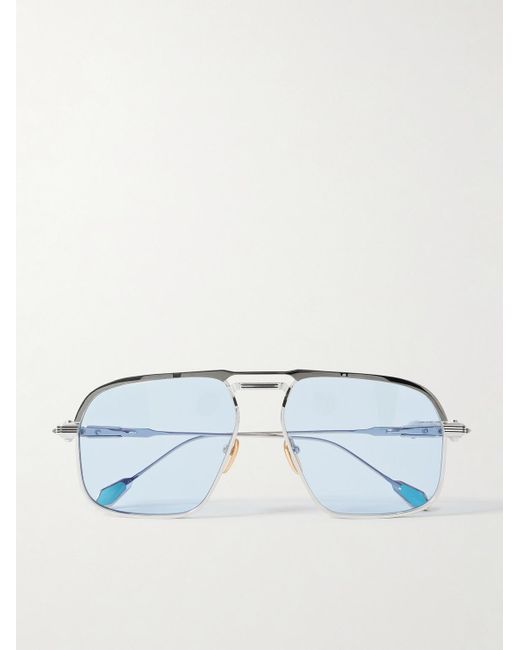 Jacques Marie Mage Blue Last Frontier Vi Labarge Aviator-Style-Detailed- And Gunmetal-Tone Sunglasses for men