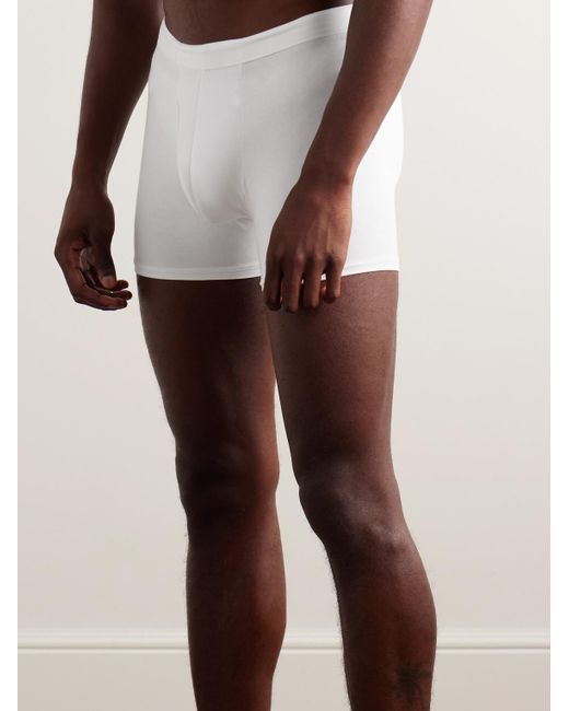 Derek Rose Alex 1 Stretch micro Modal Boxer Briefs in White for Men Lyst UK