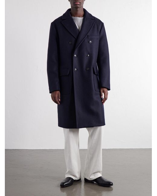 Fortela Blue Manteco Serwilliam1 Double-Breasted Wool Coat for men
