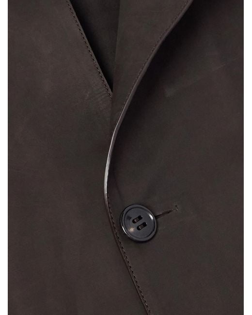 Zegna Black Nehru-Collar Nubuck Jacket for men