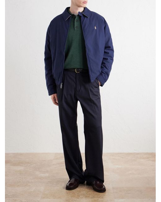 Polo Ralph Lauren Blue Logo-embroidered Recycled-shell Down Jacket for men