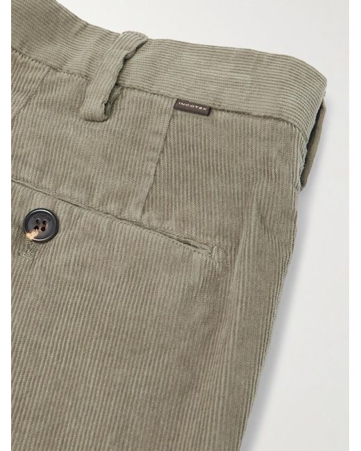 Slowear Green Incotex Straight-Leg Cotton-Blend Corduroy Trousers for men