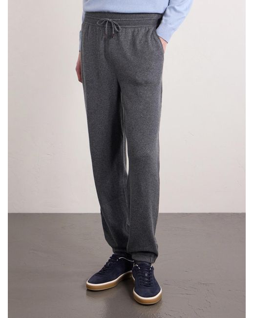 Loro Piana Gray Merano Tapered Cashmere Trousers for men