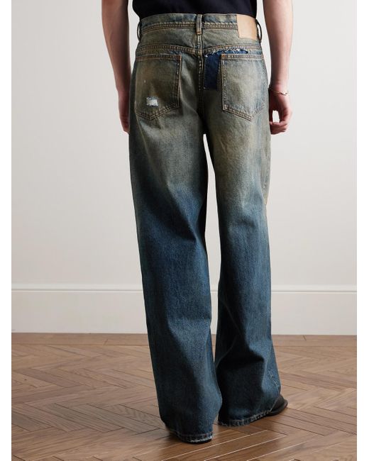 Jeans A Gamba Larga Effetto Consumato Corpse Pose di Enfants Riches Deprimes in Blue da Uomo