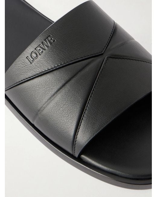 Loewe White Origami Leather Sandals for men