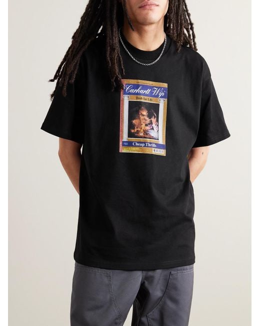 T-shirt in jersey di cotone con stampa Cheap Thrills di Carhartt in Black da Uomo