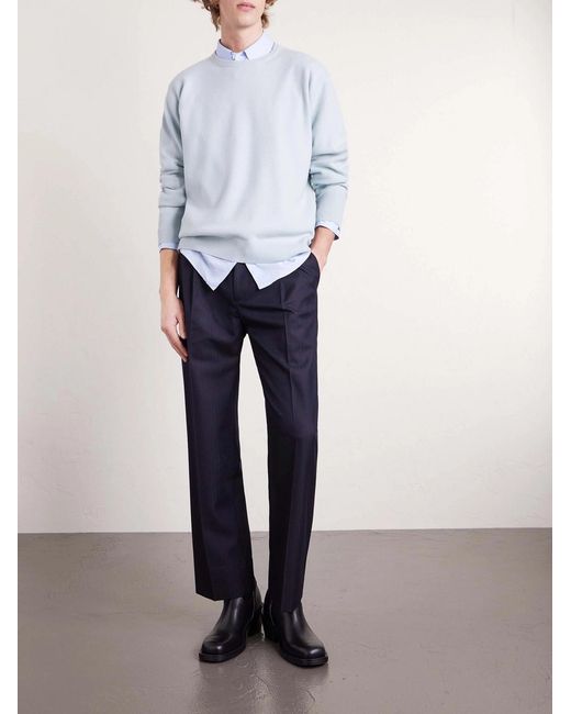 Ssstein White Wool Sweater for men