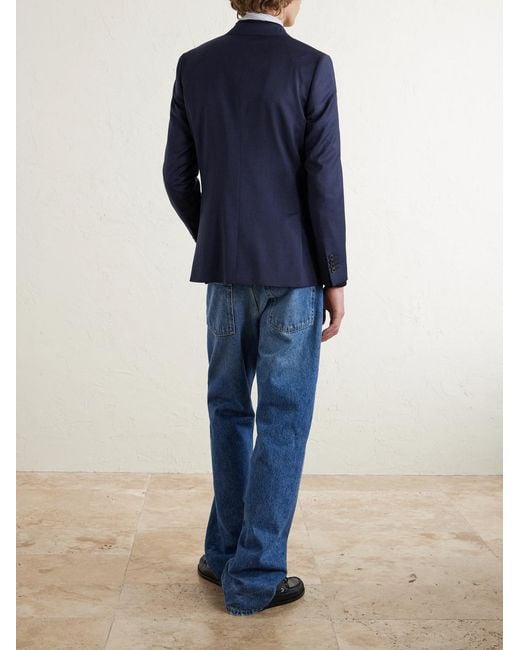 Paul Smith Blue Slim-Fit Checked Wool Suit Jacket for men