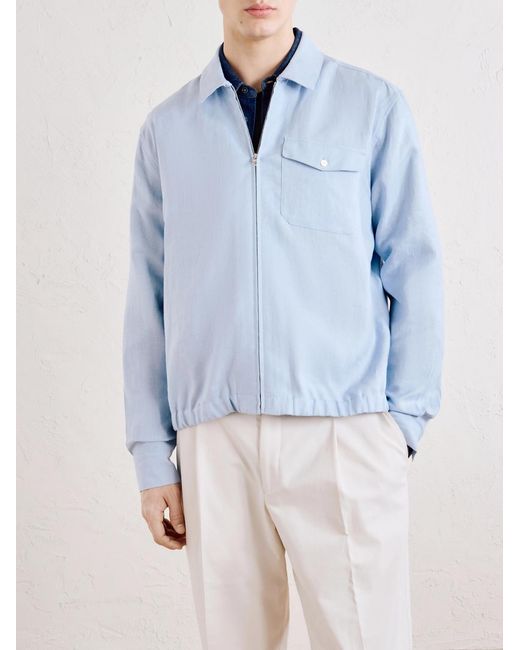Mr P. Blue Linen Shirt Jacket for men