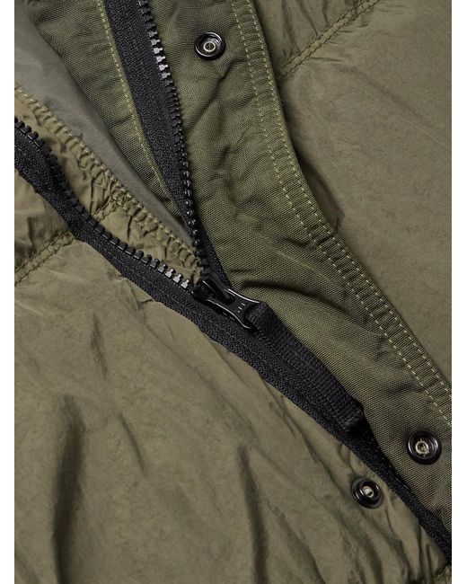 Stone Island Green Logo-appliquéd Garment-dyed Quilted Crinkle Reps Down Jacket for men