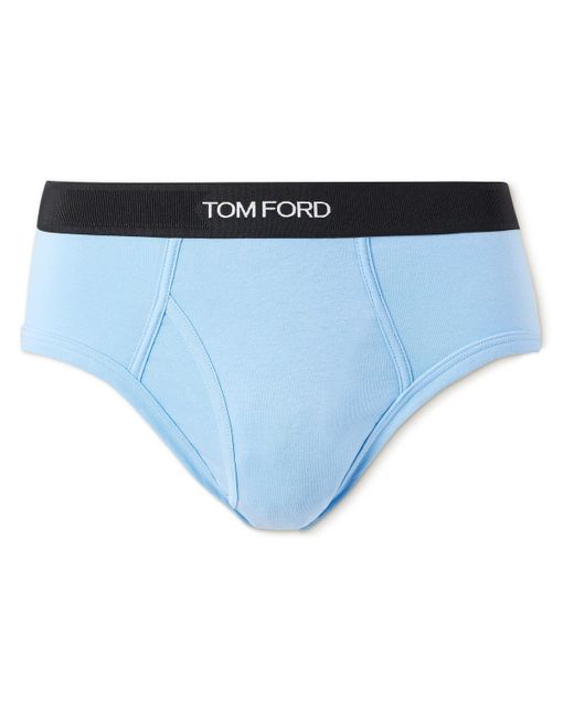 Tom Ford Blue Stretch-cotton Briefs for men