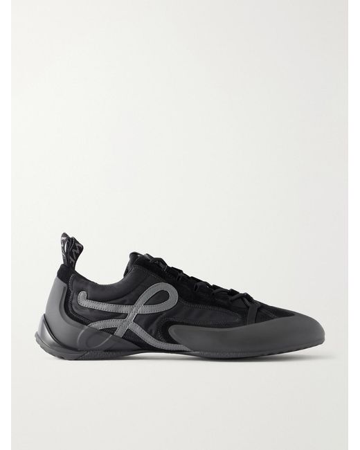 Loewe Black Grip Suede-trimmed Nylon Sneakers for men
