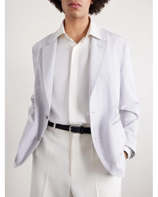 Tom Ford White Perforated Silk-twill Shirt for men