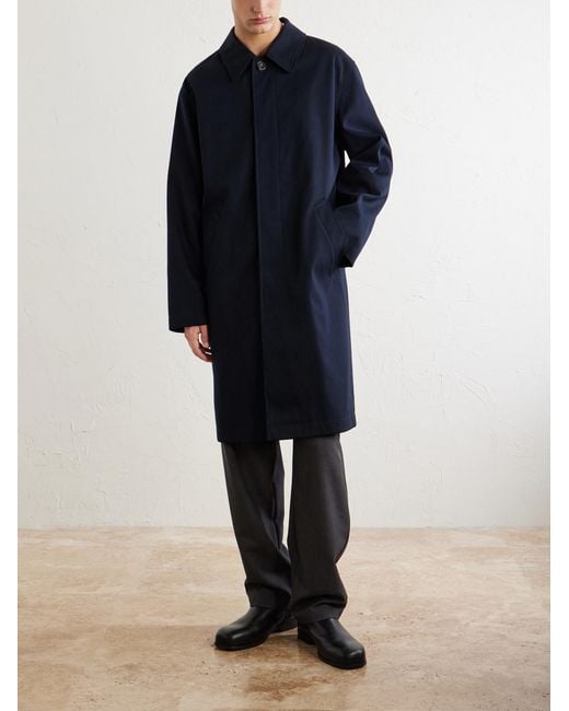 A.P.C. Blue Mac Duras Cotton Mac Coat for men