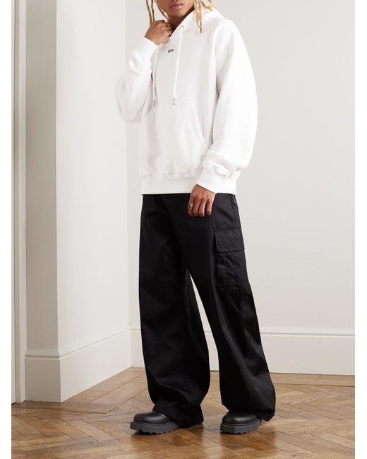 Off-White c/o Virgil Abloh Gray Skate Logo-print Cotton-jersey Hoodie for men