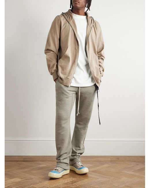 Rick Owens Natural Berlin Straight-Leg Shell-Trimmed Cotton-Blend Jersey Sweatpants for men