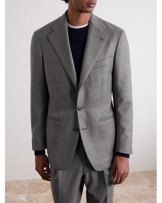 Saman Amel Gray Wool Twill Suit Jacket for men