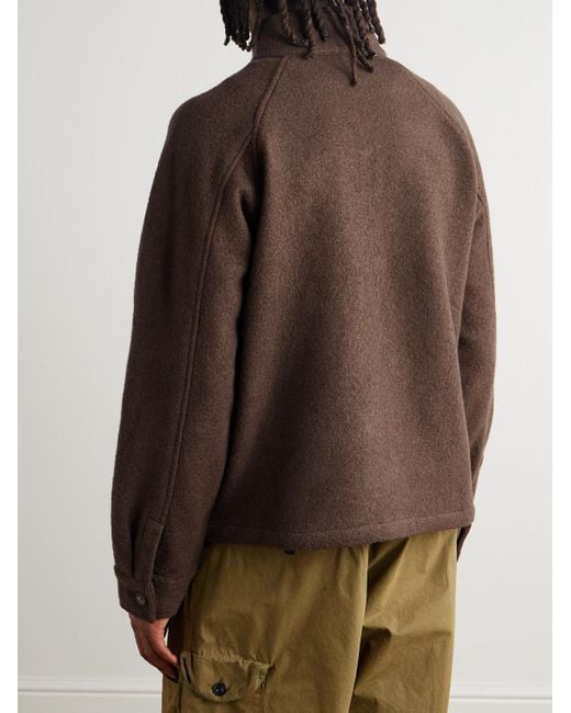 Kartik Research Brown Wool Harrington Jacket for men