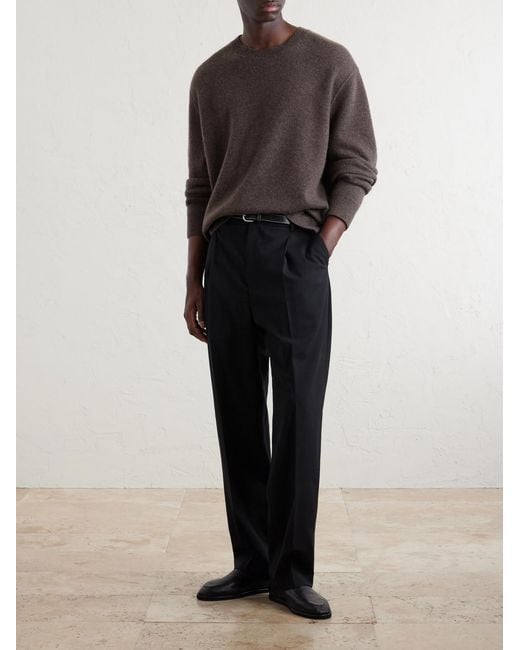 FRAME Black Tropical Straight-Leg Wool Trousers for men