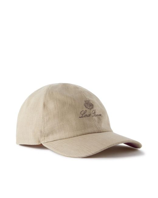Loro Piana Natural Logo-embroidered Linen Baseball Cap for men