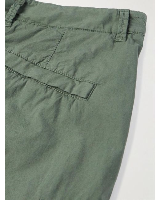 Shorts cargo a gamba dritta in tela di misto cotone con logo applicato di Stone Island in Green da Uomo
