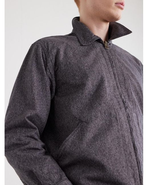 Fullcount Gray Mock Twist Denim Zip-up Jacket for men