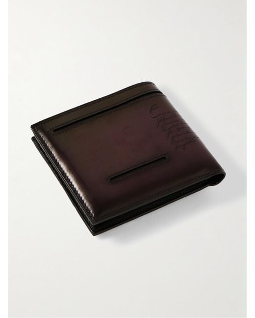 Berluti Black Makore Neo Taglio Scritto Venezia Leather Billfold Wallet for men