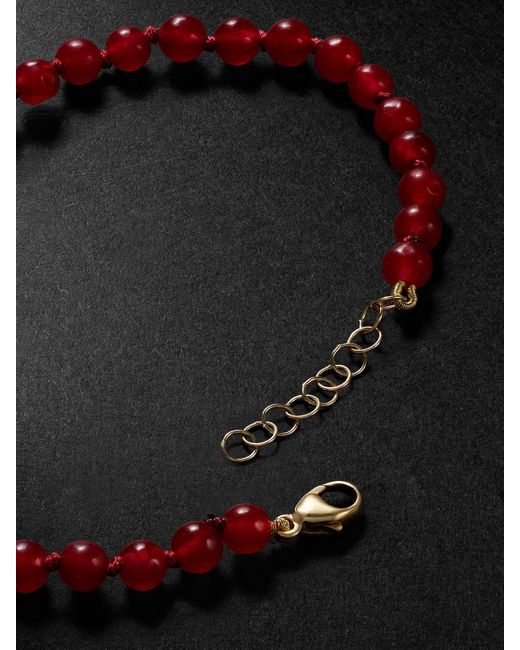 JIA JIA Black Birthstone 14-karat Gold Beaded Bracelet for men