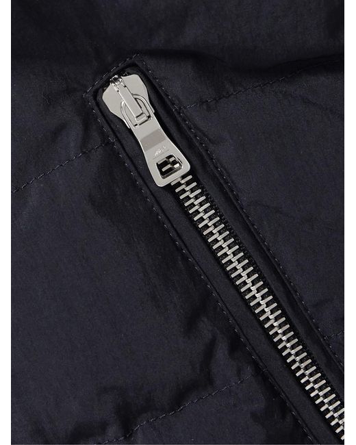 Mr P. Blue Shell And Knitted Cotton Padded Down Jacket for men