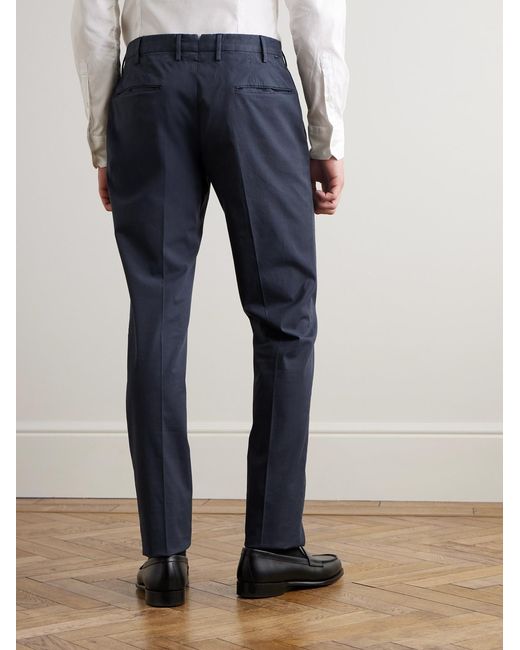 Slowear Blue Venezia 1951 Slim-Fit Stretch-Cotton Twill Trousers for men