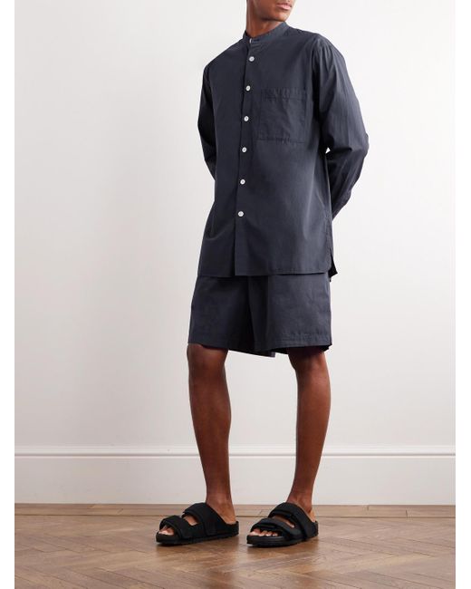 Tekla Blue Birkenstock Organic Cotton-poplin Pyjama Shirt for men
